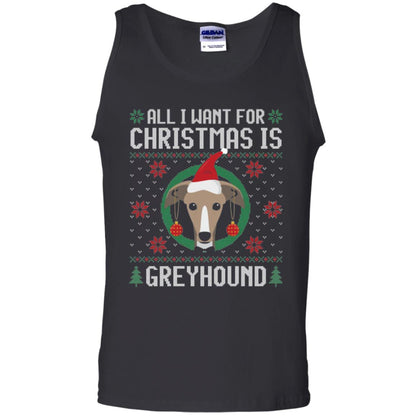 Chirstmas T-shirt All I Want For Christmas Is Greyhound Black