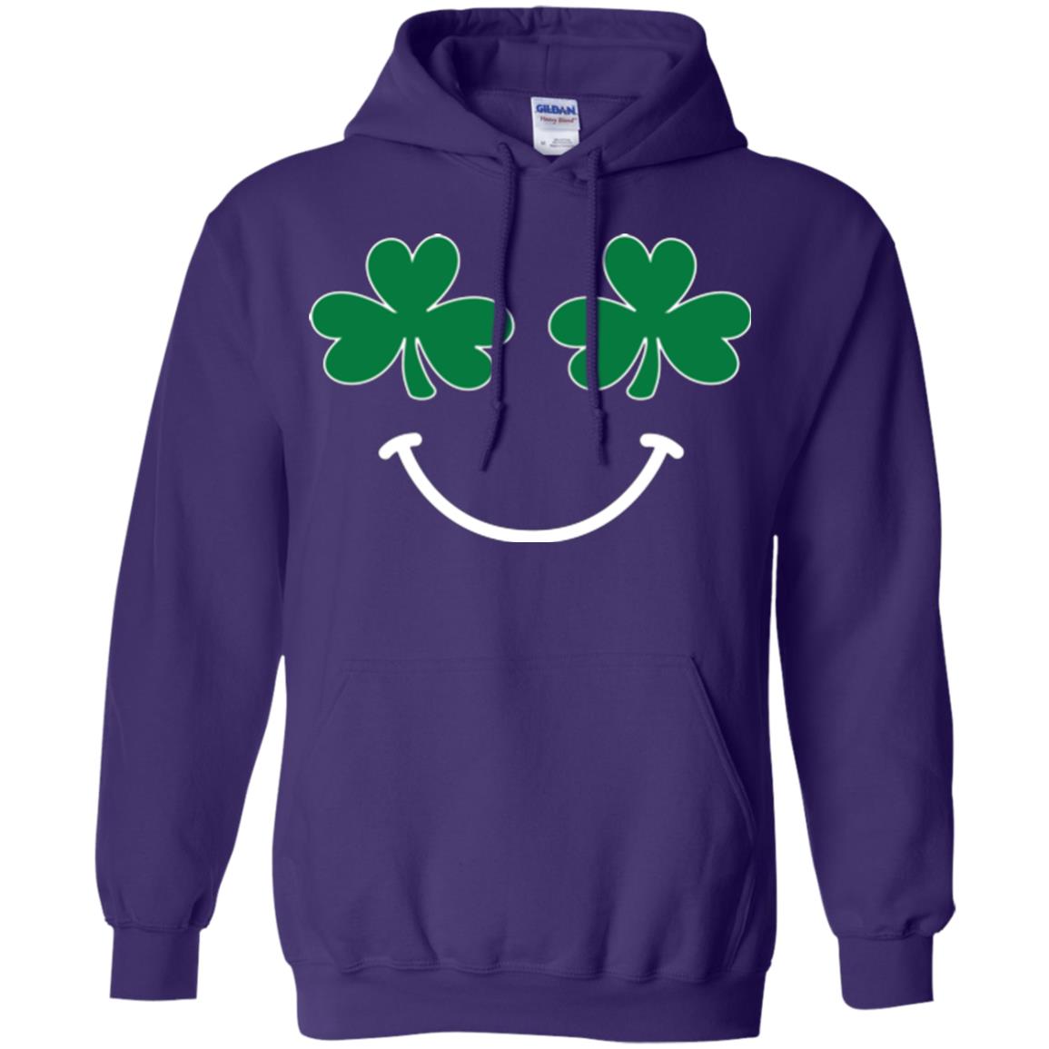 Saint Patrick's Day T-shirt Smiling Shamrocks Purple