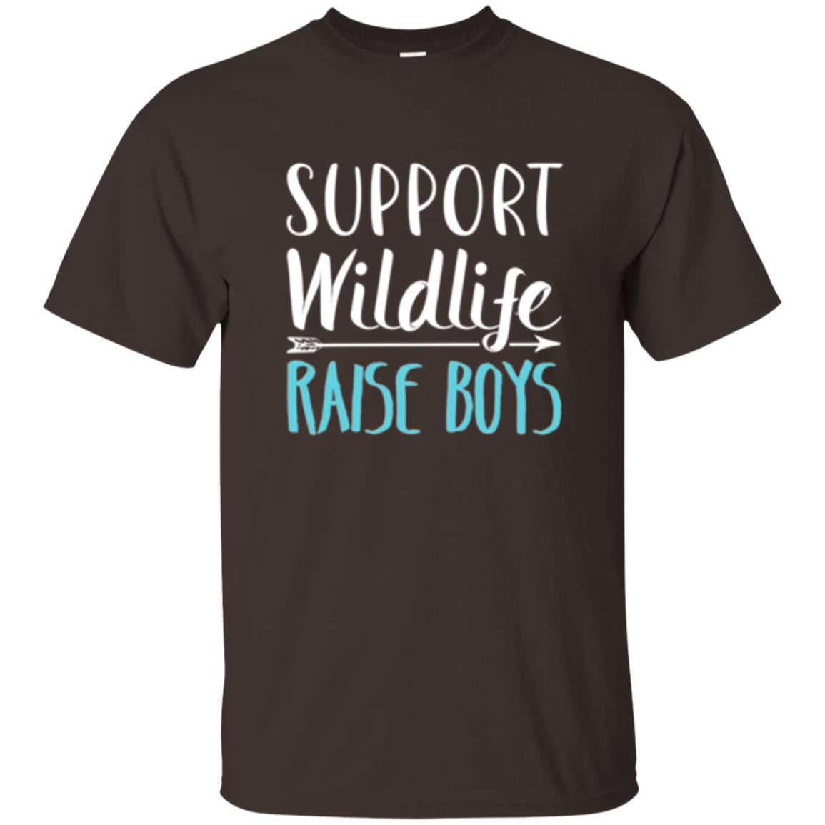 Funny Mother_s Day T-shirt Support Wildlife Raise Boys Dark Chocolate