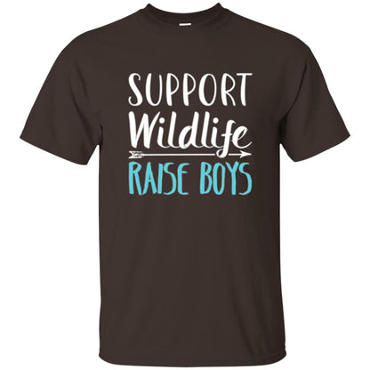 Funny Mother_s Day T-shirt Support Wildlife Raise Boys Dark Chocolate
