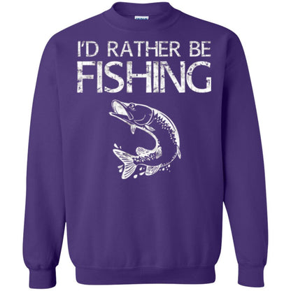 Fisherman T-shirt I'd Rather Be Fishing Purple