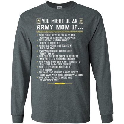 Veteran T-shirt You Might Be An Army Mom If Dark Heather