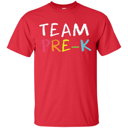 Team Pre-k Back To School Teacher T-shirt Red