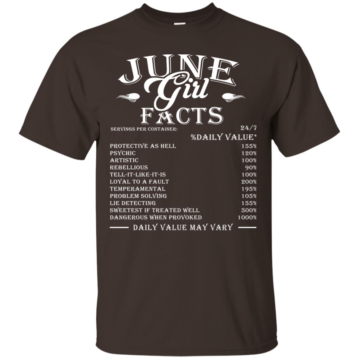 June Girl Facts Facts T-shirt Dark Chocolate