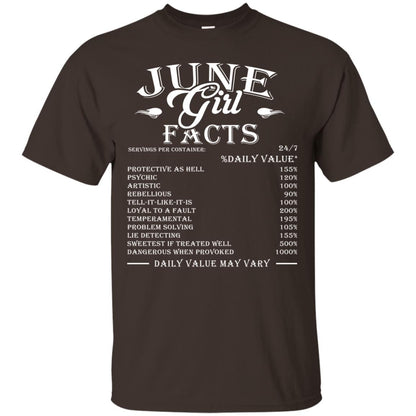 June Girl Facts Facts T-shirt Dark Chocolate
