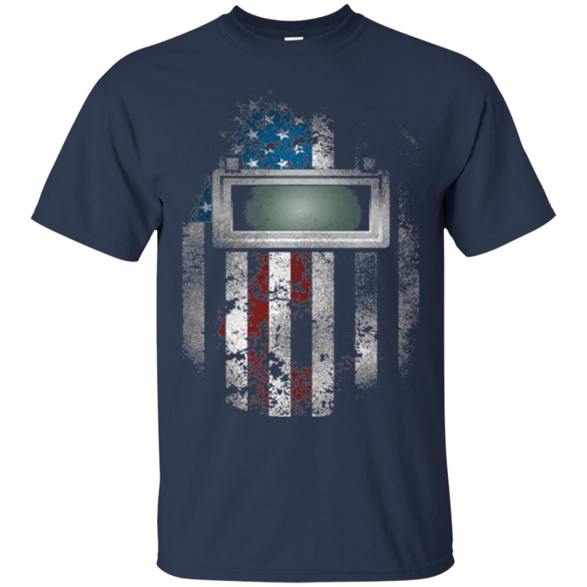 Welder Gift Shirt American Welding Hood Gift T-shirt Navy