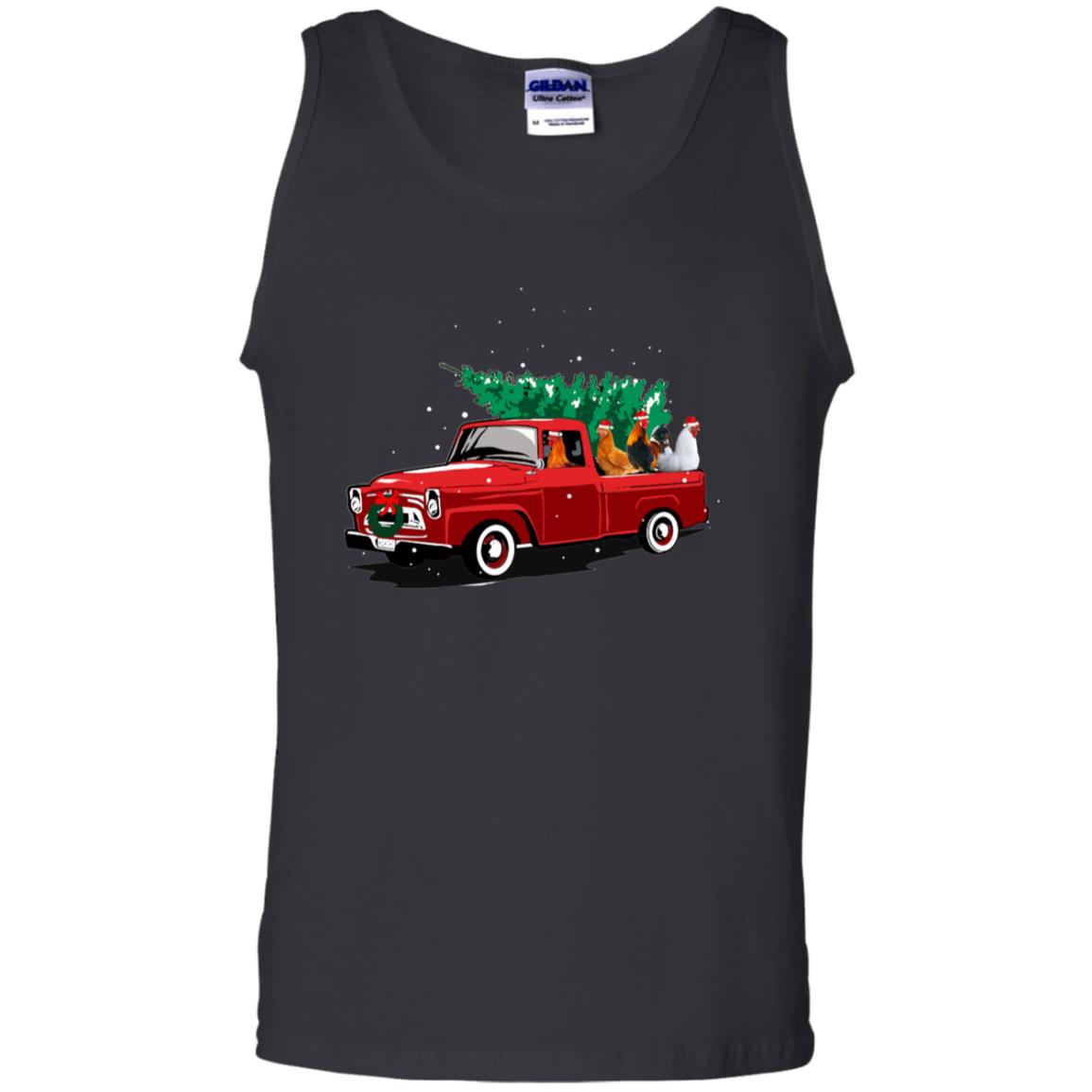 Chickens On Car Merry Christmas Gift Shirt For Mens Womens Black