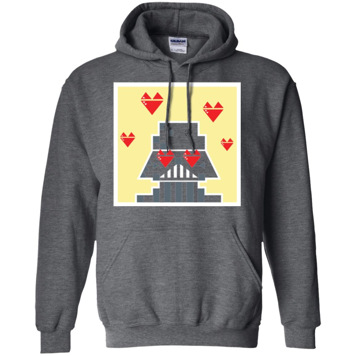 Star Wars Vader Pixel Heart Eyes Valentine_s Graphic T-shirt Dark Heather