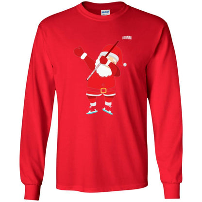 Christmas T-shirt Santa Claus Dabbing Hockey Red
