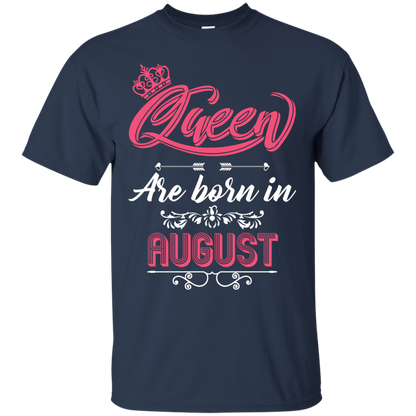 Brithday T-Shirt Queen Are Born In August Navy
