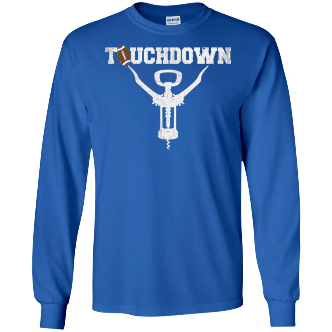 Football T-shirt Touchdown Funny Football Wine Lovers Royal