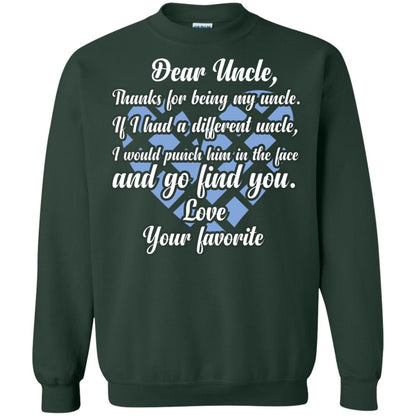 Dear Unclethank For Being My Uncle Family T-shirt Forest Green