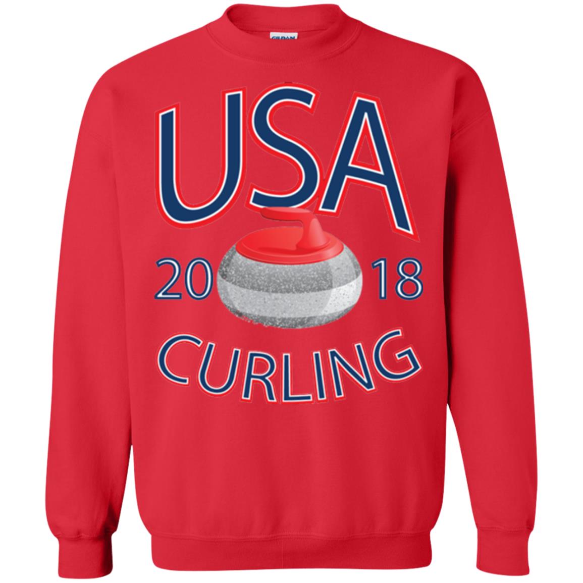 Usa 2018 Curling T-shirt Red