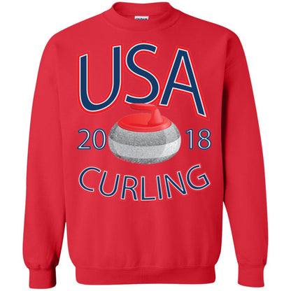 Usa 2018 Curling T-shirt Red