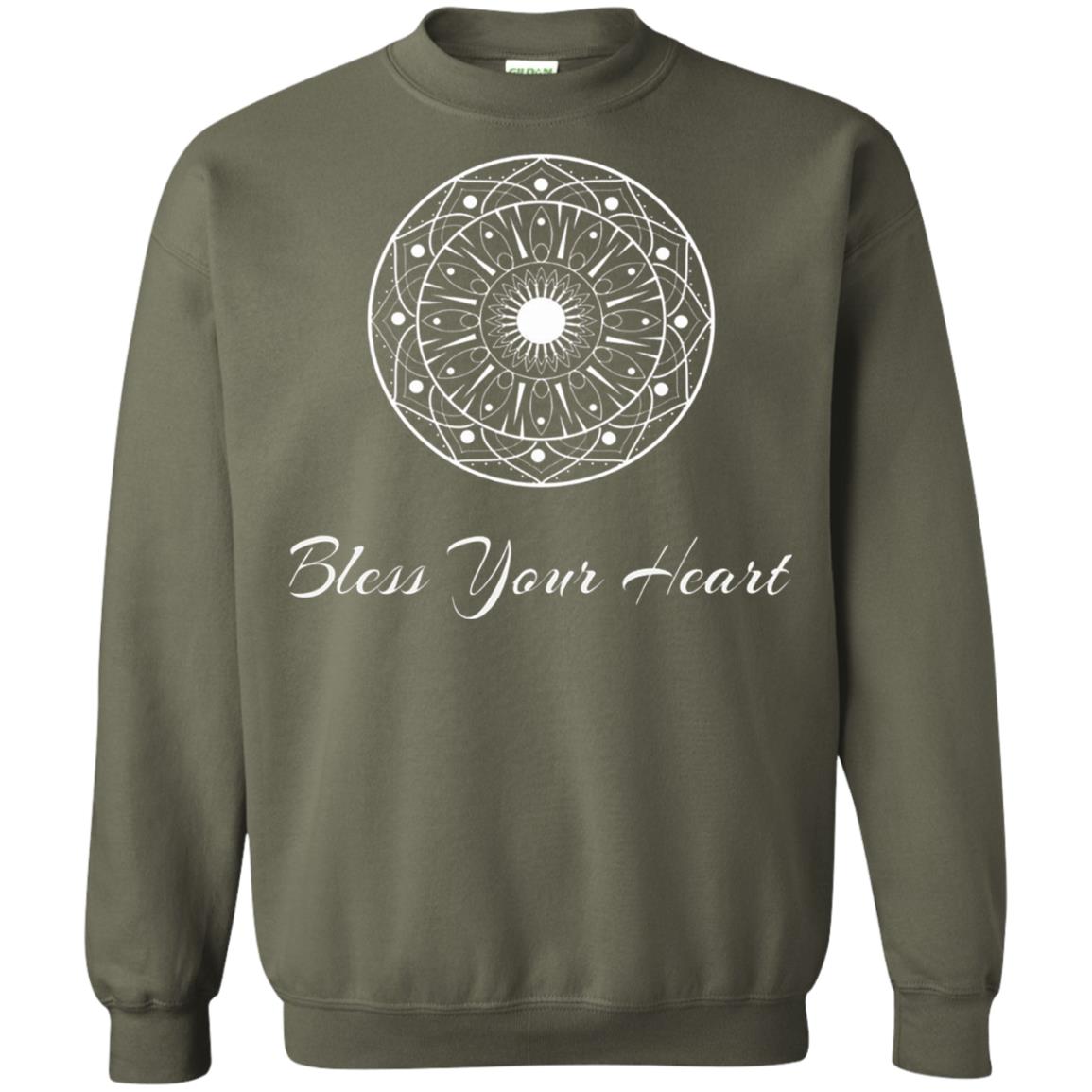 Bless Your Heart Mandala T-shirt Military Green