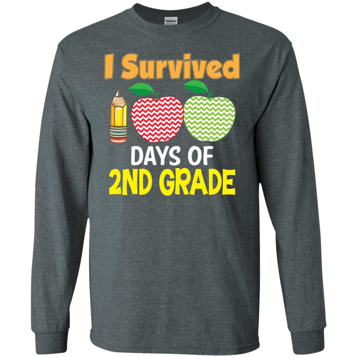Kindergarten T-shirt I Survived 100 Days Of 2nd Dark Heather