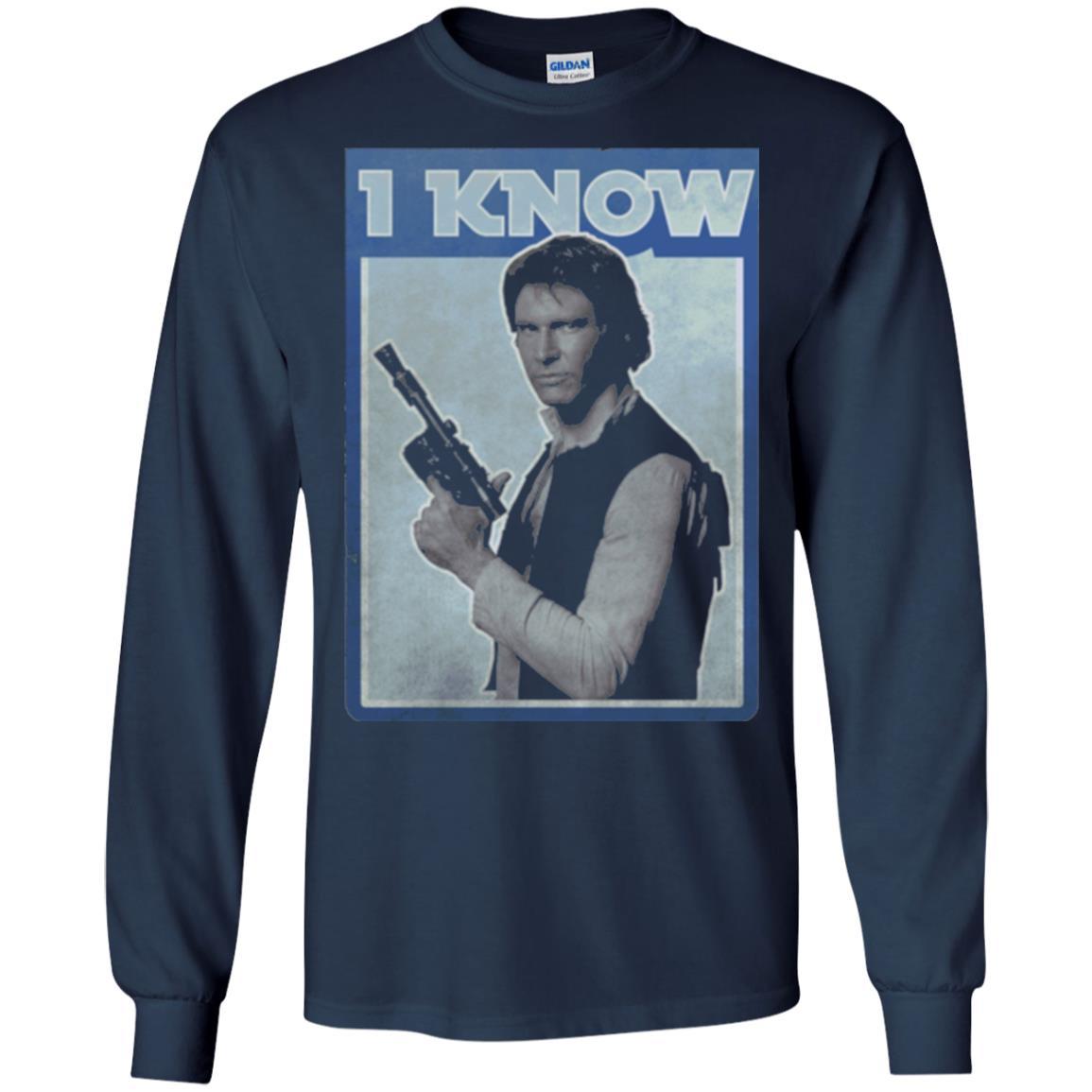 Film T-shirt Han Solo Iconic Unscripted I Know Graphic Navy