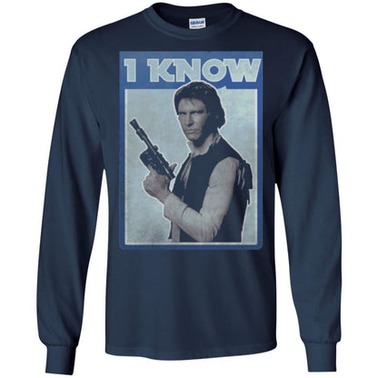 Film T-shirt Han Solo Iconic Unscripted I Know Graphic Navy
