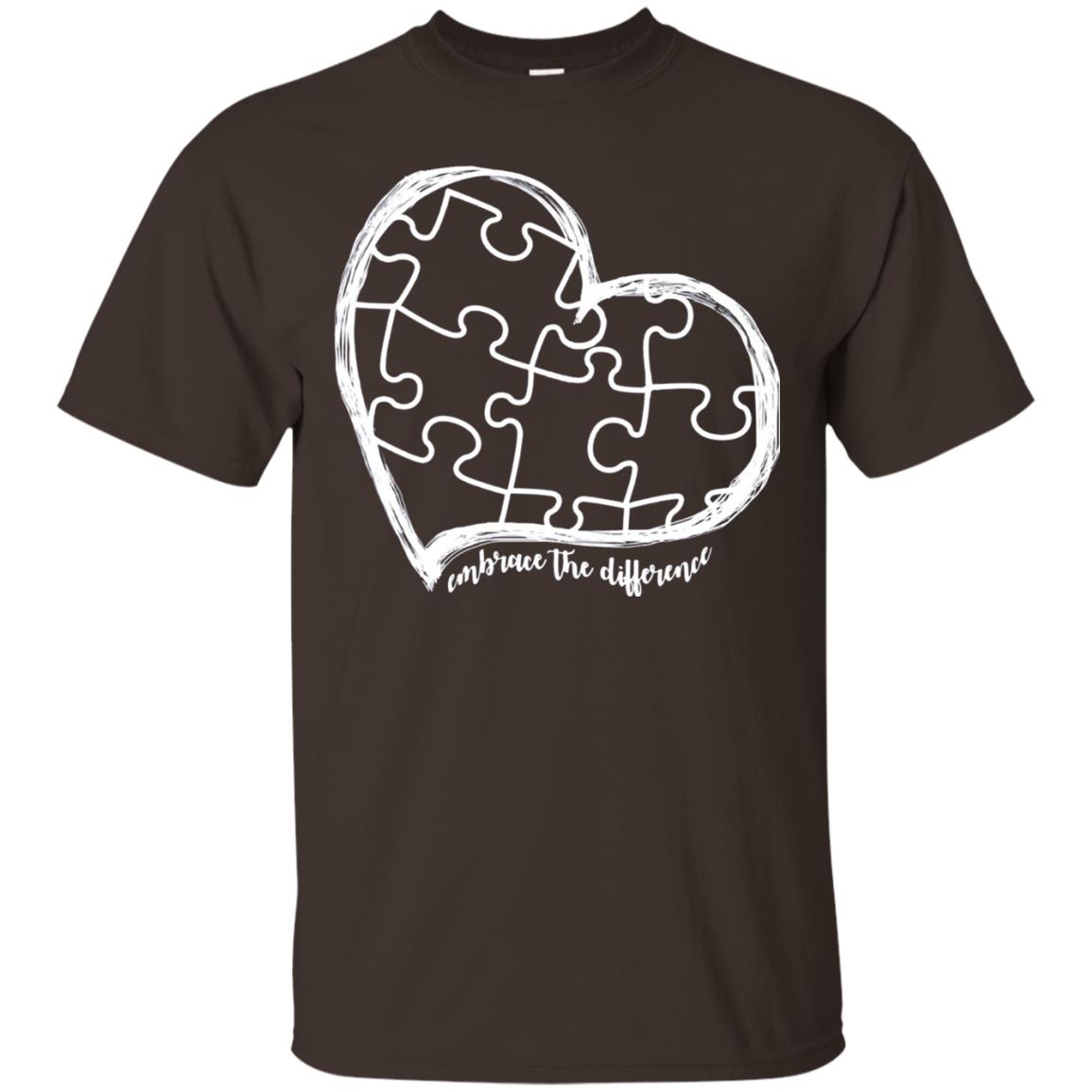 Autism Awareness Embrace Differences Shirt Dark Chocolate