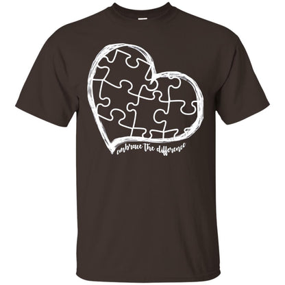 Autism Awareness Embrace Differences Shirt Dark Chocolate