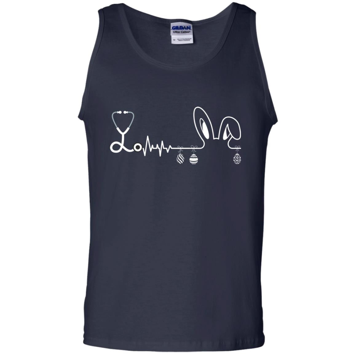 Easter Bunny Nurse Heartbeat T-shirt For Nursing Lover Navy