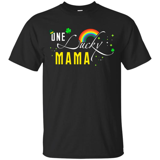 One Lucky Mama St. Patrick_s Day T-shirt Black