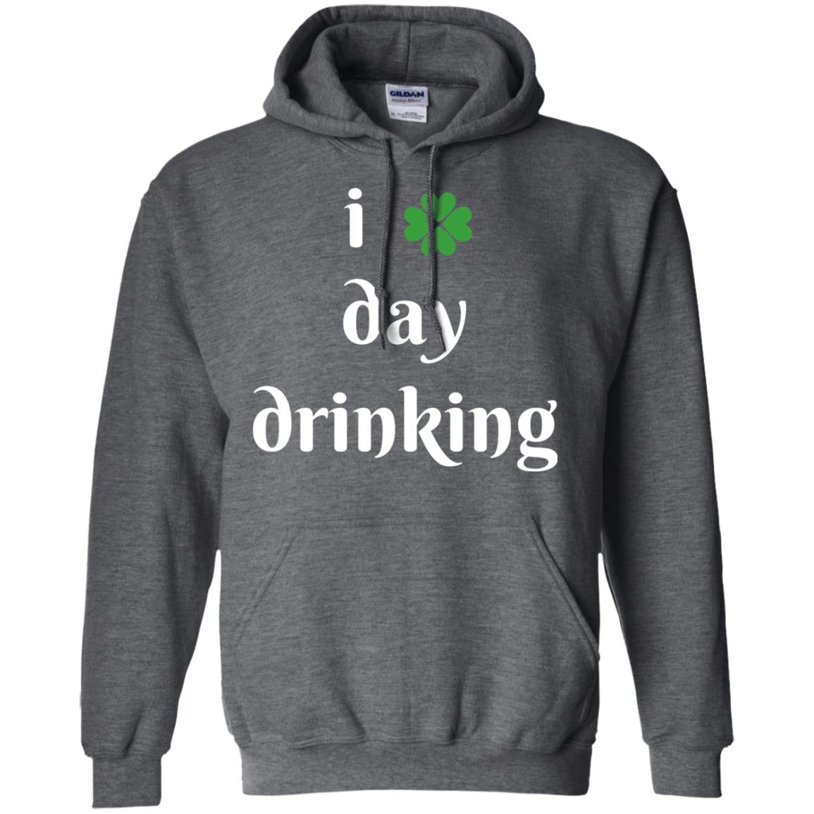 I Day Drinking Funny St Patricks Day T-shirt Dark Heather