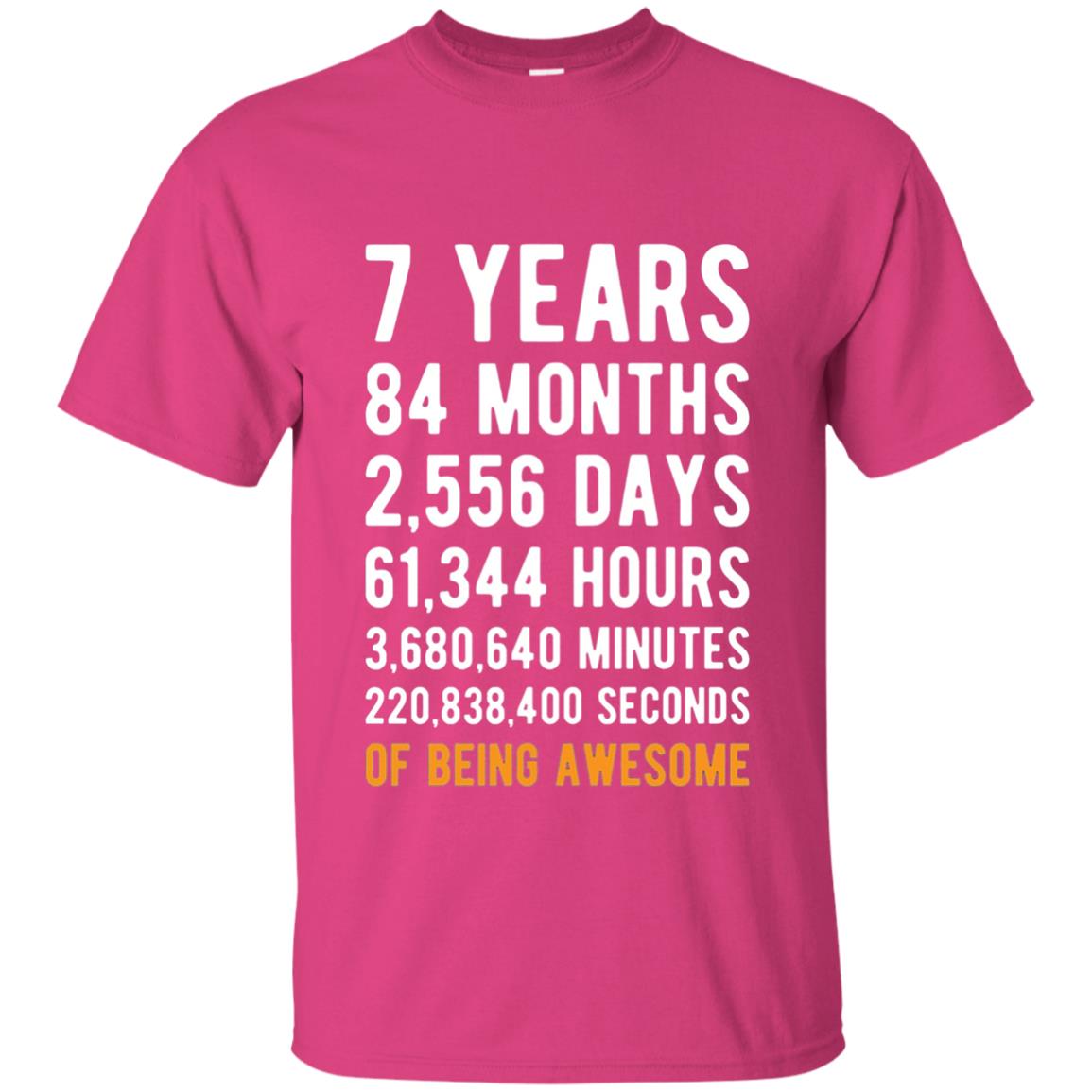 7th Birthday Shirt 7 Years Old Being Awesome Heliconia