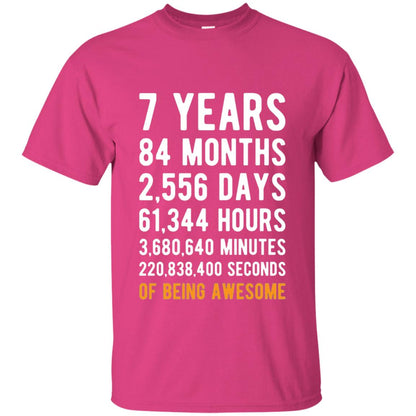 7th Birthday Shirt 7 Years Old Being Awesome Heliconia