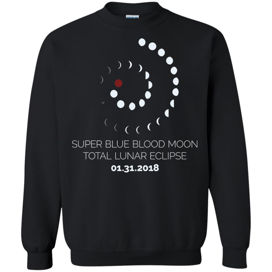 Super Blue Blood Moon Total Lunar Eclipse 2018 T-shirt Black