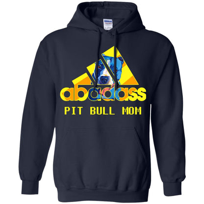 Abadass Pit Bull Mom Mommy Loves Pitbull Shirt Navy