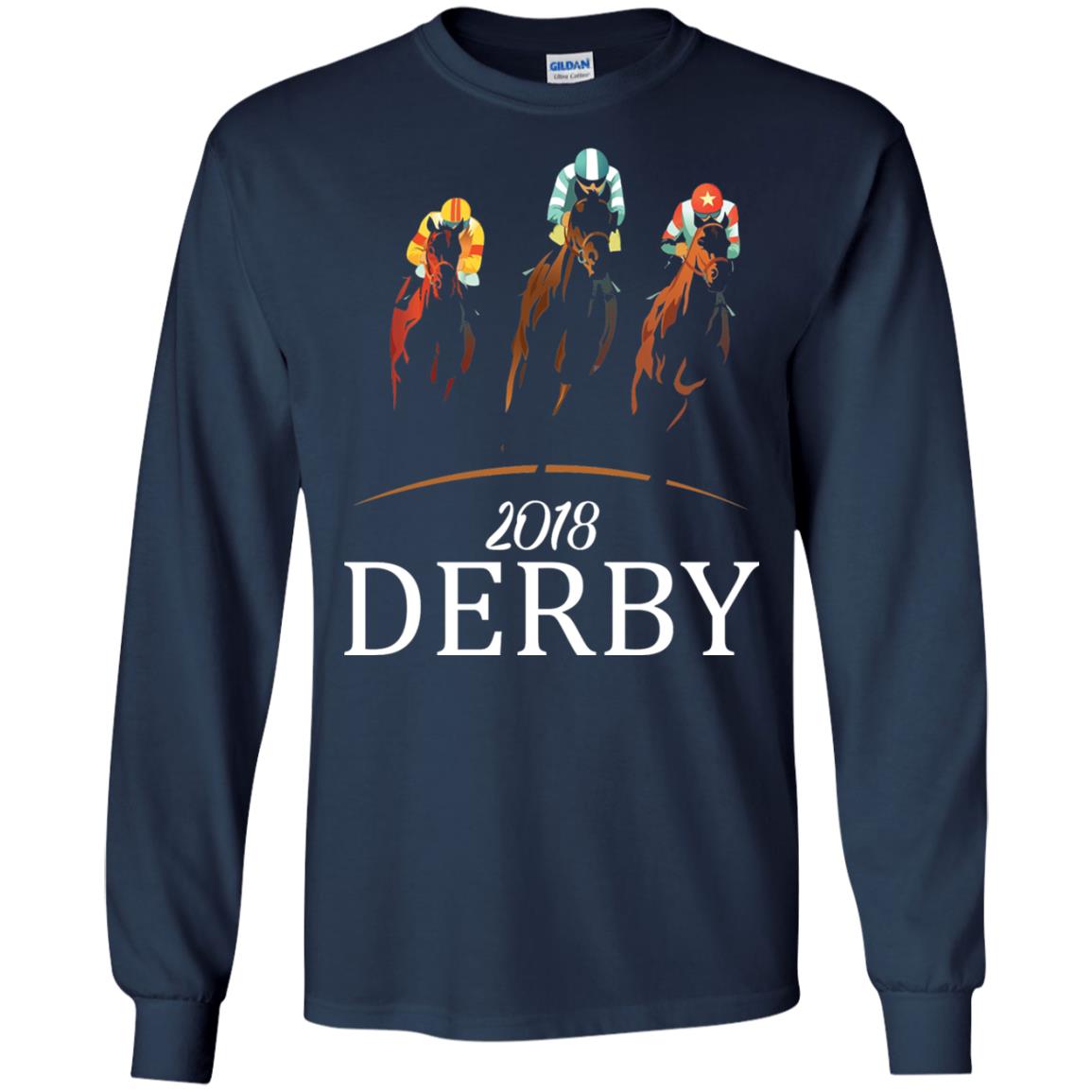 Derby 2018 Jockey Horse Racing T-shirt Navy