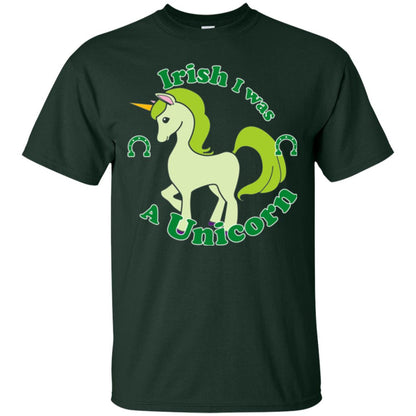 St. Patrick_s Day Unicorn T-shirt Cute Unicorn Forest Green
