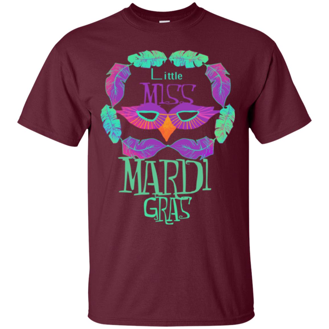 Mardi Gras T-shirt Little Miss Mardi Gras Maroon
