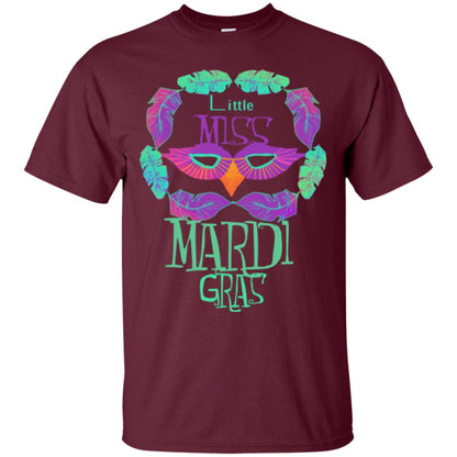 Mardi Gras T-shirt Little Miss Mardi Gras Maroon