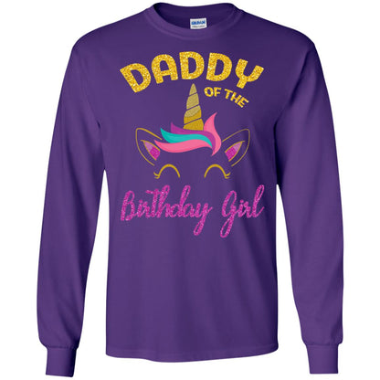 Daddy Mommy Of The Unicorn Birthday Girl T-shirt Purple