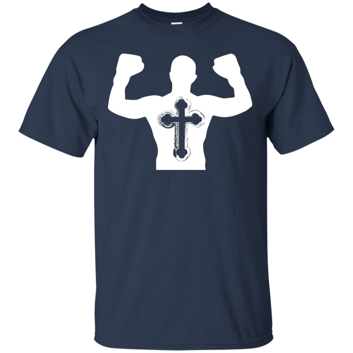 Christian Gym Exercise Workout T-shirt Navy