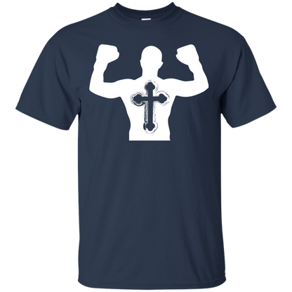 Christian Gym Exercise Workout T-shirt Navy