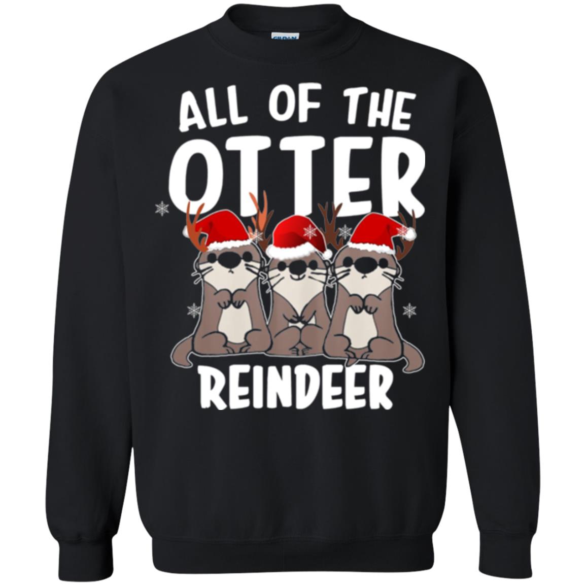 Christmas T-shirt All Of The Otter Reindeer Black