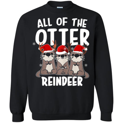Christmas T-shirt All Of The Otter Reindeer Black
