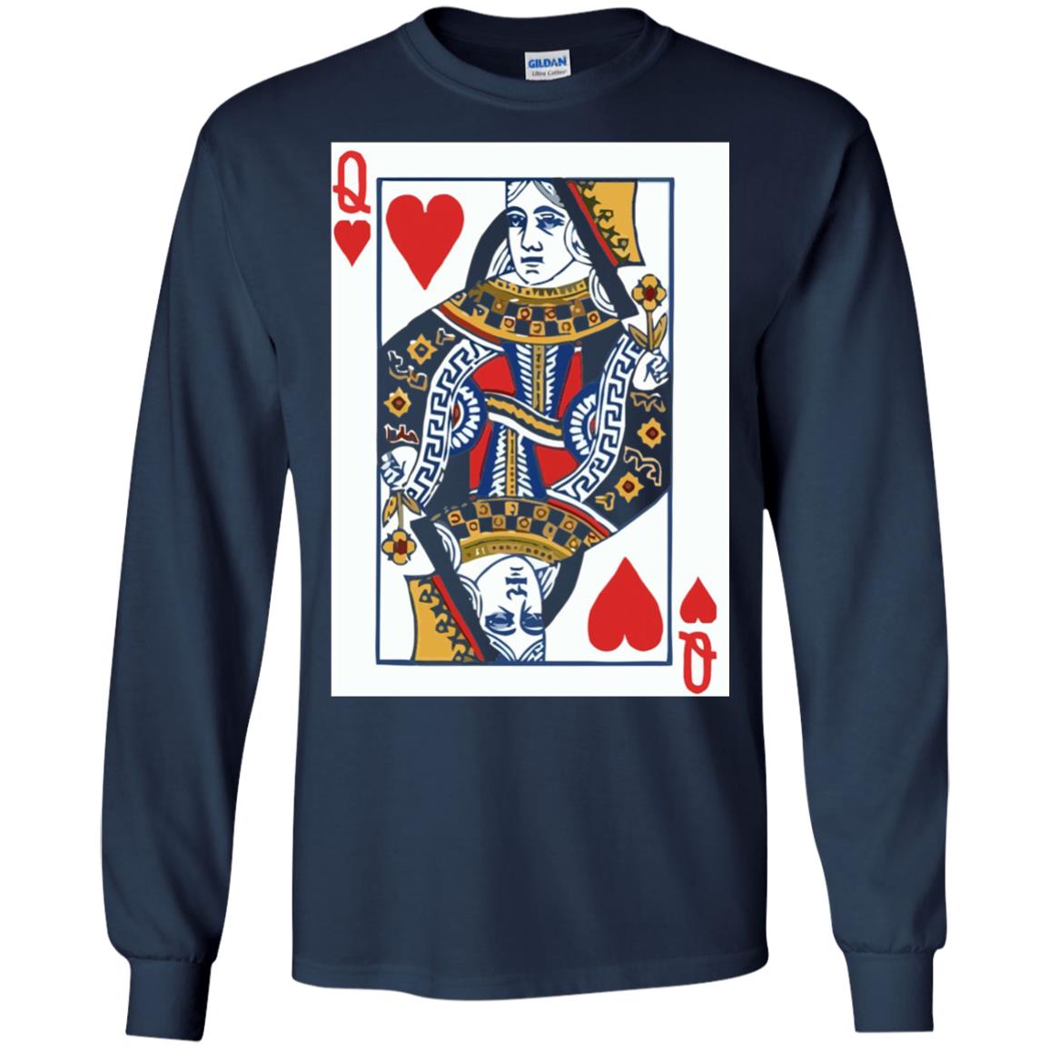 Valentines Day T-shirt Queen Of Hearts Cards Couple Navy