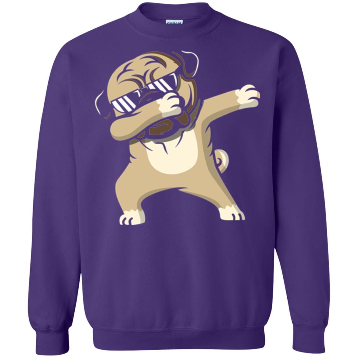 Dog Lover T-shirt Dabbing Pug T-shirt Purple