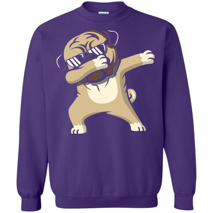 Dog Lover T-shirt Dabbing Pug T-shirt Purple