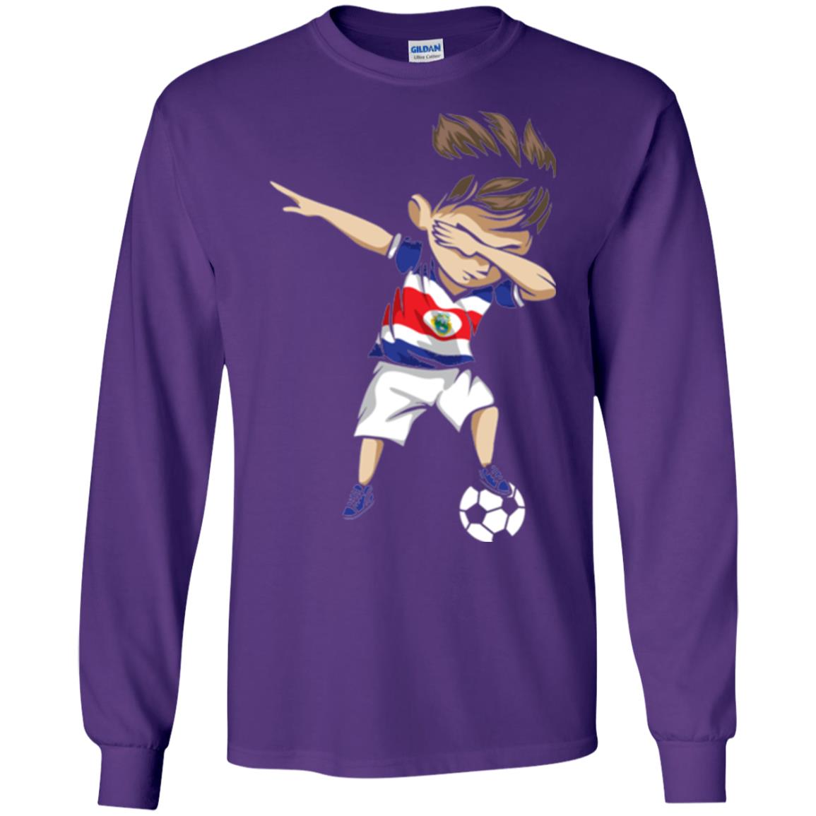 Dabbing Soccer Boy Costa Rica Jersey Football Shirt Purple