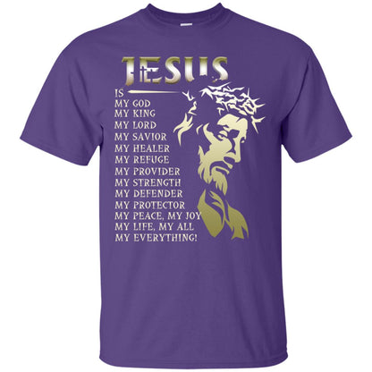 Jesus Is My God My King My Lord My Savior My Healer Shirt Purple