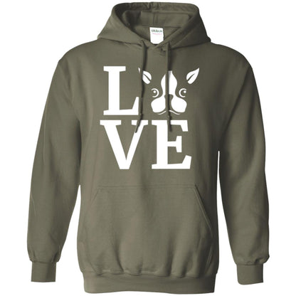 Dog Lovers T-shirt I Love My Boston Terrier Military Green