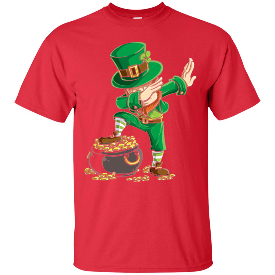 Dabbing Leprechaun Saint Patrick's Day T-shirt Red