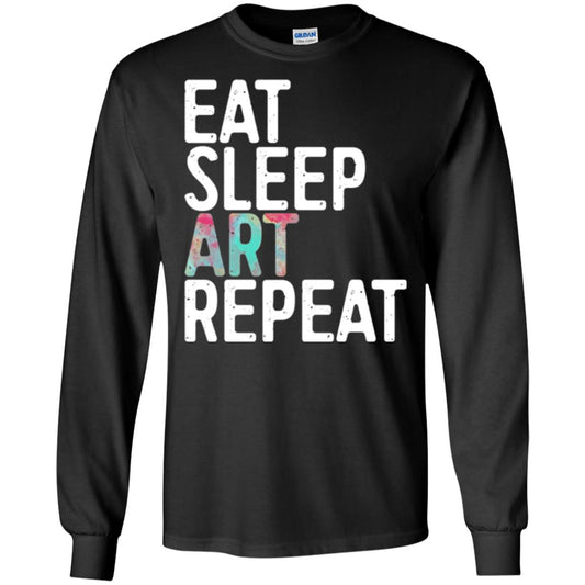 Art Lover T-shirt Eat Sleep Art Repeat Black