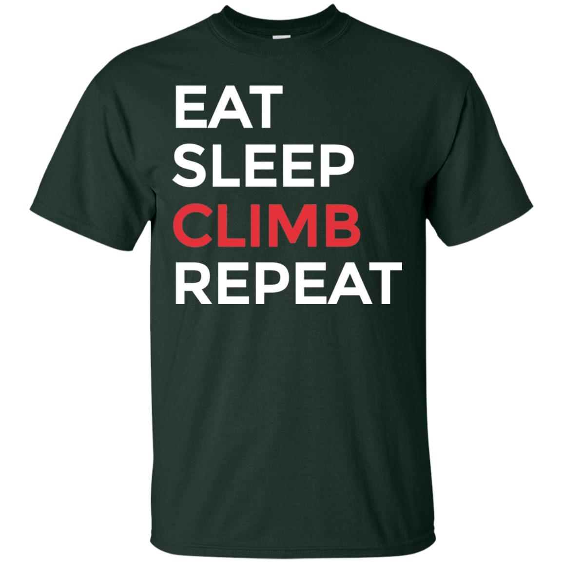 Eat Sleep Climb Repeat Mountain Climber Rock Climbing Shirt Forest