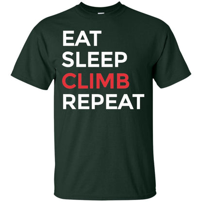 Eat Sleep Climb Repeat Mountain Climber Rock Climbing Shirt Forest